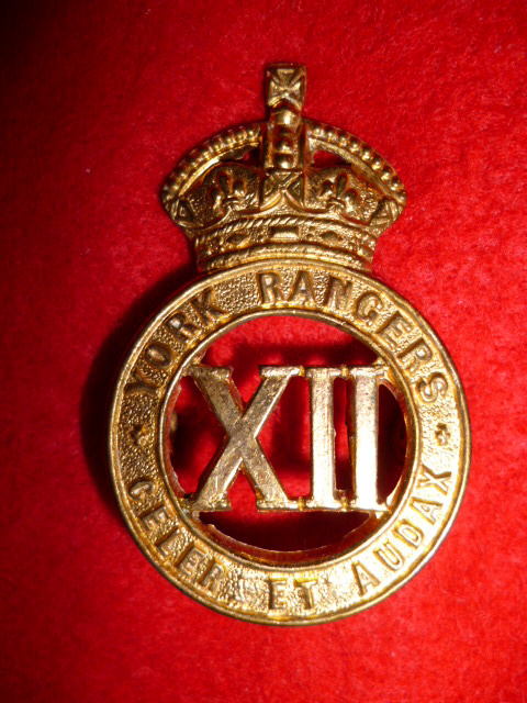MM74 - 12th The York Rangers Militia Cap Badge